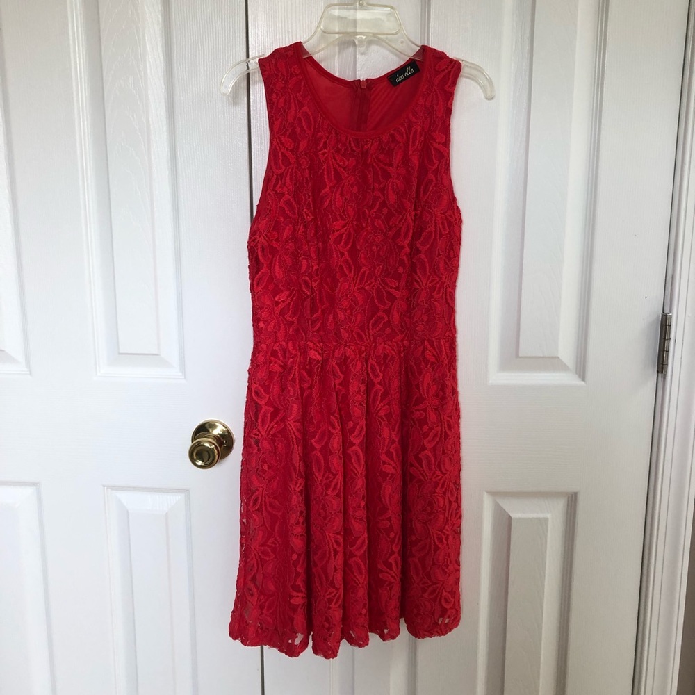 Dee Elle Lace Skater Dress - M